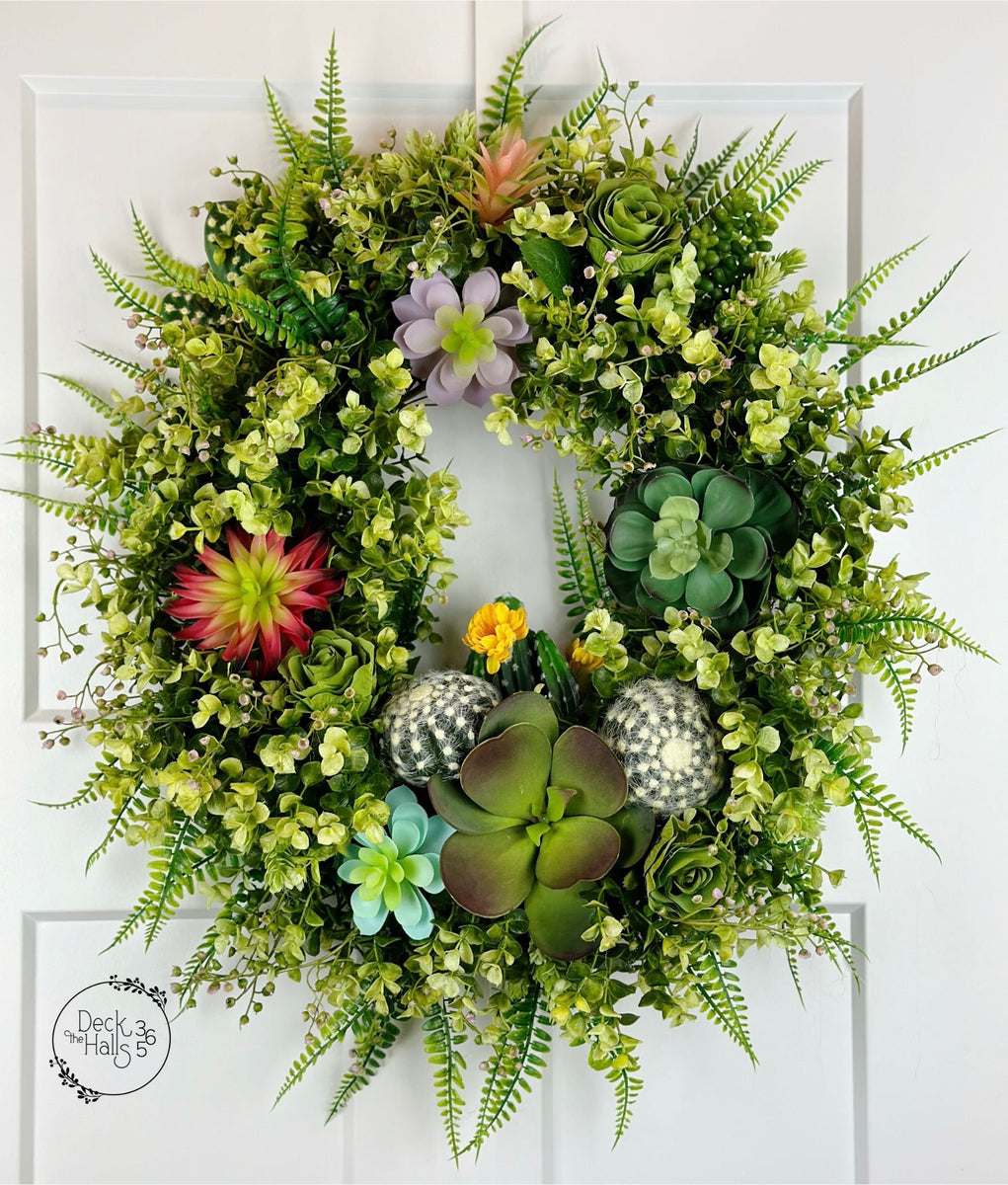 faux succulent wreath "Succulent Sensation" Wreath – Deck The Halls 365