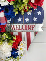 "Patriotic Welcome" Grapevine Wreath