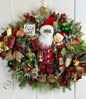 "And To All A Good Night" Santa Claus Wreath