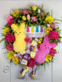 "Happy Easter" Bunny Wreath