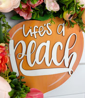 "Life's A Peach" Grapevine Wreath