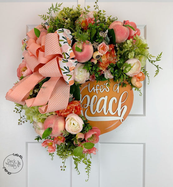 "Life's A Peach" Grapevine Wreath