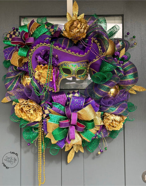 "Mardi Gras Masquerade" Wreath