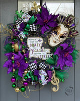 "Majestic Mardi Gras" Wreath